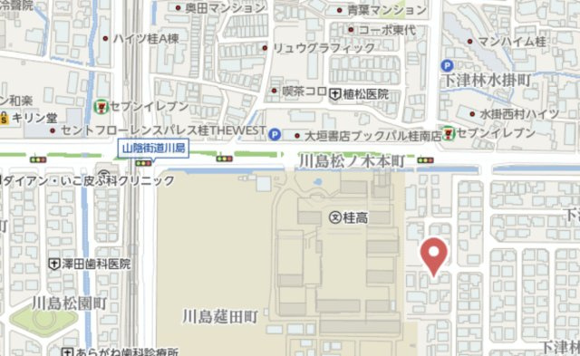 京都市西京区下津林佃　建築条件なし土地の地図