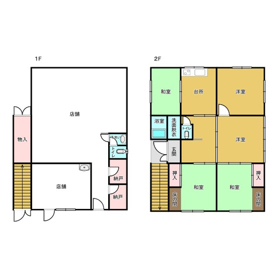 【間取り】 | 鳥取市緑ヶ丘1丁目　店付住宅