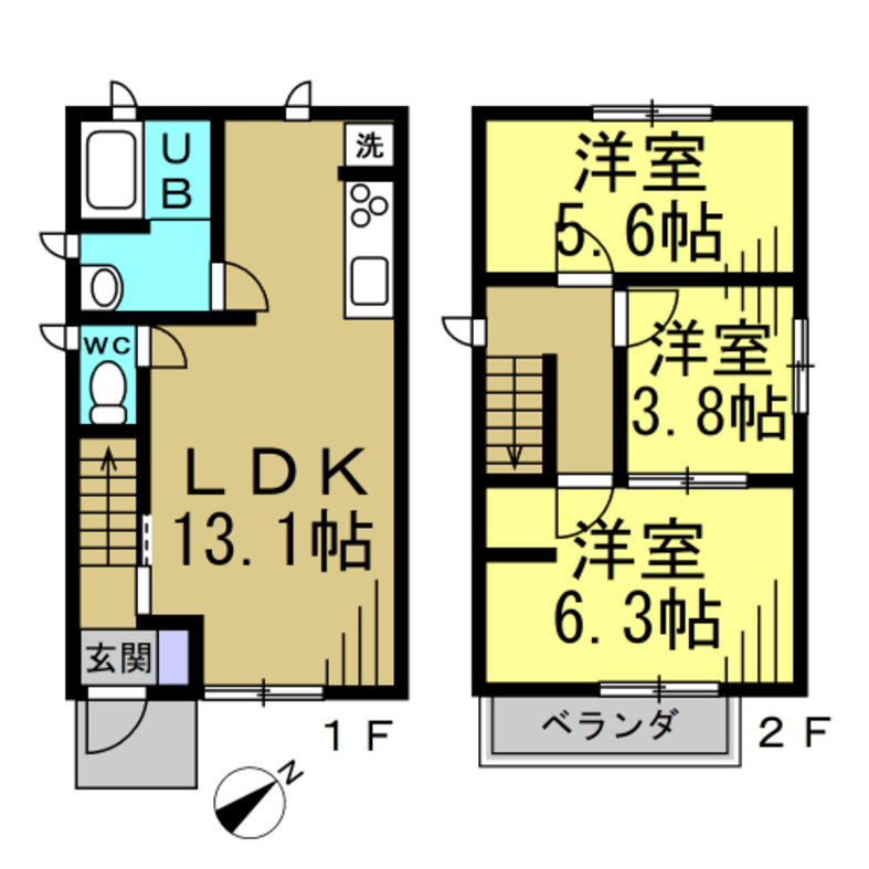 常滑市大野町4丁目戸建の間取り