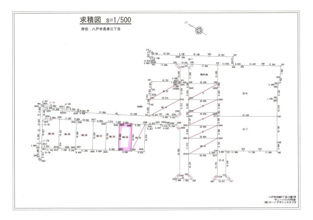 八戸市長者三丁目31-50　区画№33　建築条件付きの地図