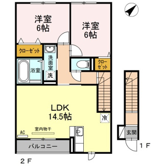 【間取り】 | リバブル北高下B棟 