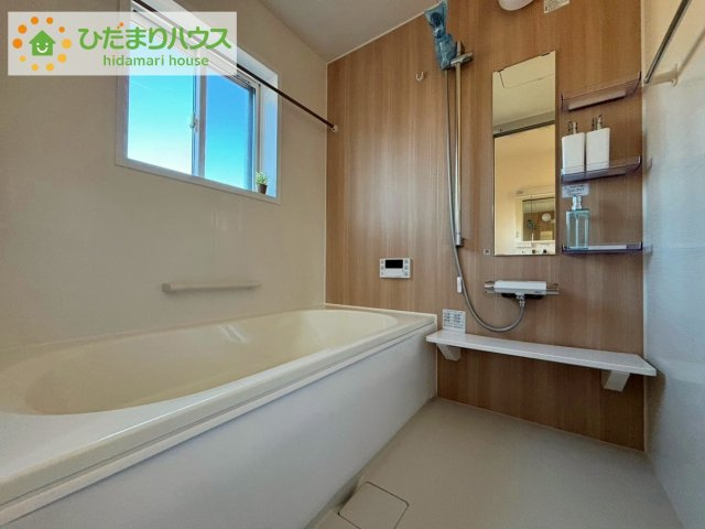 日立市大沼町1丁目　新築戸建の浴室|今日も１日お疲れでした。広いお風呂で疲れを癒してください、、、♡