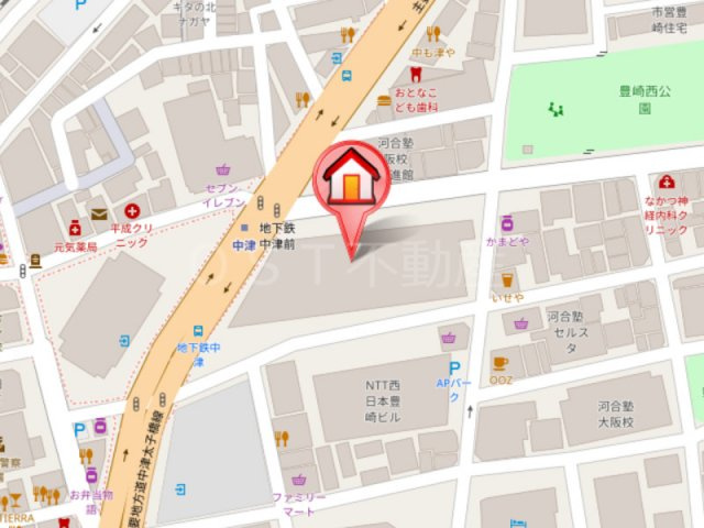 ブランズタワー梅田Northの地図