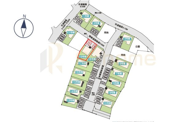 坂東市沓掛23-P1　新築戸建て　19号棟の区画図|大きなお買い物だからこそ、メリット・デメリットを伝えさせて頂きます。
R-homeにお任せください♪