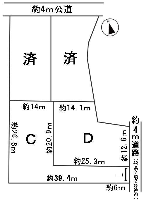 ６４２４４　山県市東深瀬分譲地の区画図