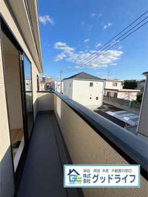 【展望】 | 深谷市上野台1期　URBAN STYLE　新築分譲住宅　全5棟　2号棟　 | 南面のバルコニーは、広く日当たりが良く洗濯物もカラット乾きますね♪