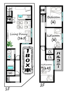 【土地図＋建物プラン例】 | 伏見区深草十九軒町　土地