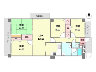 伊丹野間ダイヤハイツの間取り