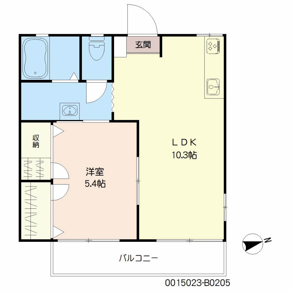 マルセイユ国分町B棟の間取り