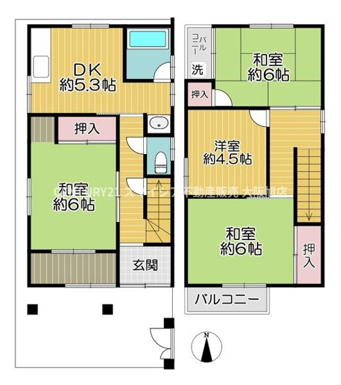 【間取り】 | 鶴見区今津南3丁目　中古戸建