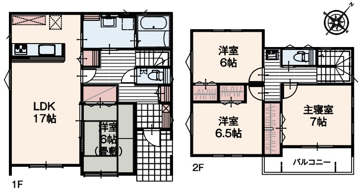 熊谷市石原　全２棟の間取り|１号棟