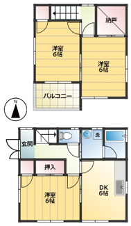 【間取り】 | 枝廣貸住宅 | 3SDK