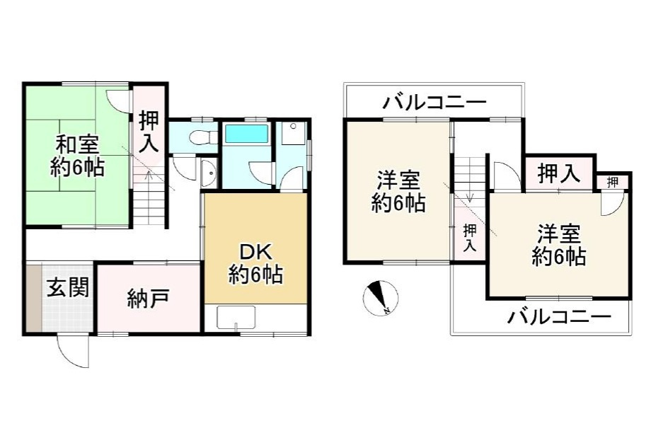 東淀川区大桐五丁目戸建て　BRAVI不動産の間取り