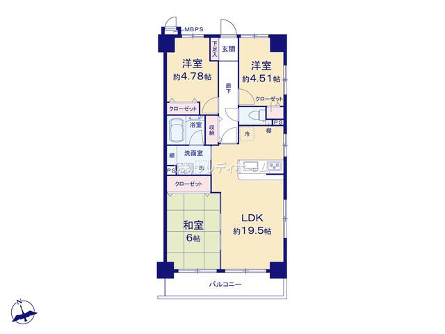 ピアコート春日部弐番館　中古マンションの間取り