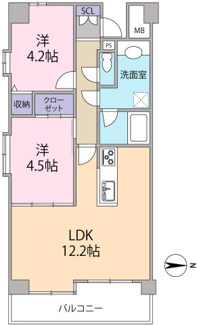 【間取り】 | グラン・ドムール府中 | 2LDK　令和5年10月　スケルトンリフォーム済み　2人暮らしにもおススメの間取りです