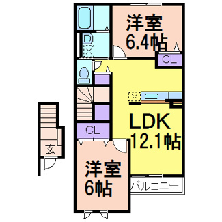 【間取り】 | アスカ　Ａ棟 | 間取りです