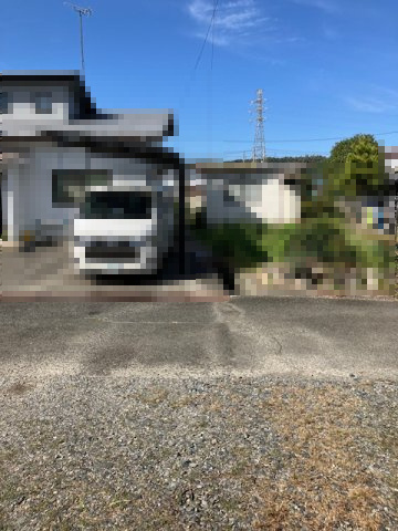 高島市新旭町旭327坪土地の前面道路含む現地写真|敷地から西側道路（建物玄関の裏側）