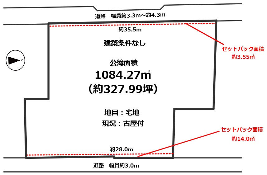 高島市新旭町旭327坪土地の土地図