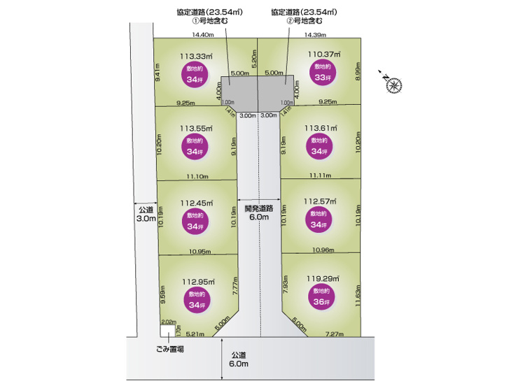 北本市本宿４丁目8区画　全体区画図
