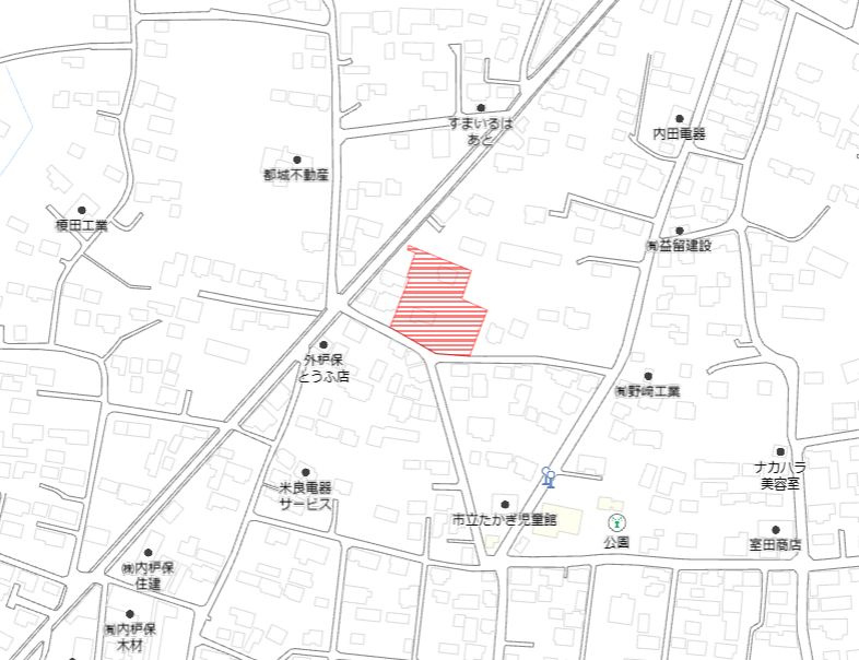 都城市高木町の売地の土地図