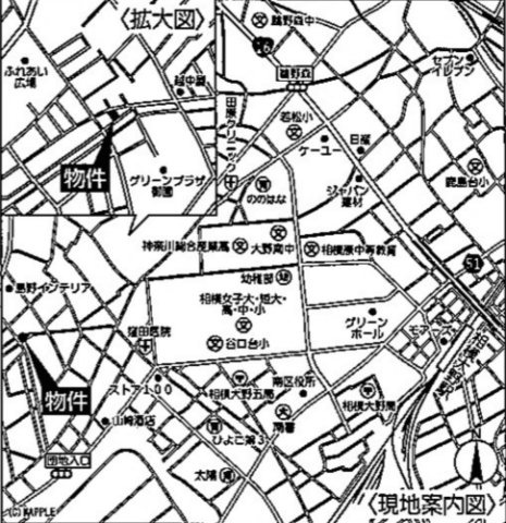 相模原市南区東大沼　新築１棟の地図