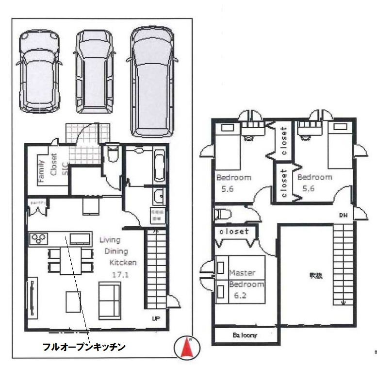 吉川市　新栄1丁目　中古戸建　全1棟の間取り|間取図です