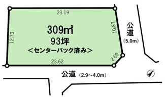 【土地図】 | 狭山市青柳　建築条件なし売地　西武新宿線『南大塚駅』徒歩24分　【堀兼小学区】
