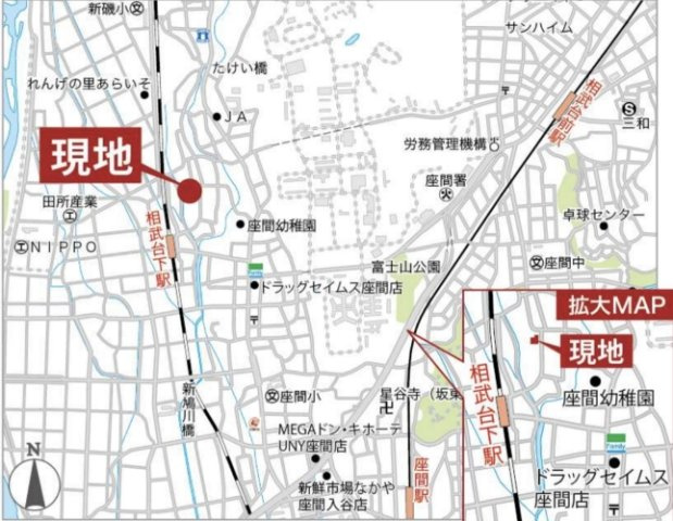 相模原市南区新戸　新築4棟の地図