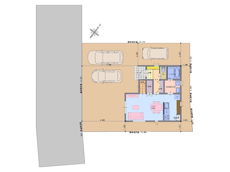 八戸市柏崎3丁目の区画図