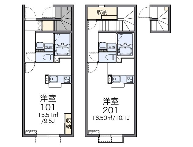 柏市弥生町のアパートの間取り|画像2