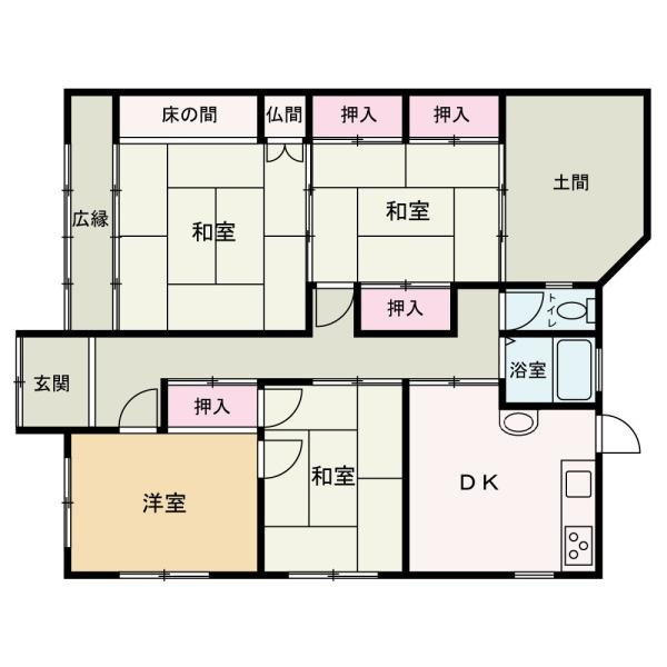 和歌山市市小路　中古戸建の間取り