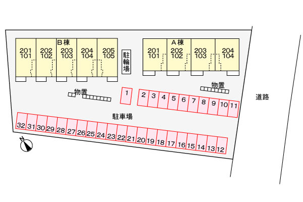 モデッサ　２８　Ａの駐車場|駐車場