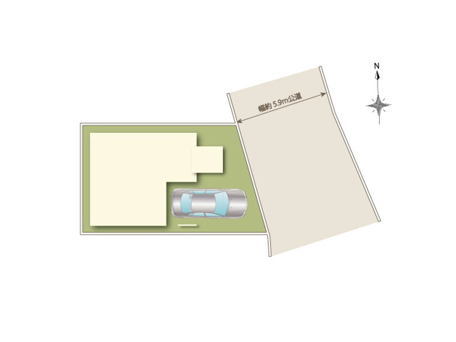 【区画図】 | 朝霞市三原4丁目　中古一戸建住宅（成増店） | 幅広道路に接地し駐車もらくらく
※図面と現況が異なる場合は現況優先となります。