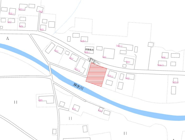 北諸県郡三股町大字長田の売地の土地図
