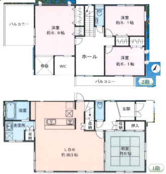 あきる野市舘谷　中古戸建の間取り