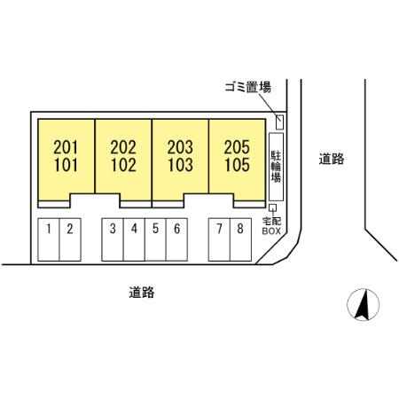 【区画図】Ｓｕｎｎｙ　Ｆｌａｔ　ＹＡＳＵＤＡⅡ