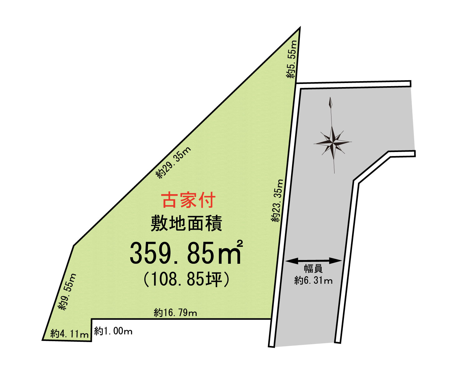 熊取町自由が丘2丁目　建築条件なし売土地の土地図