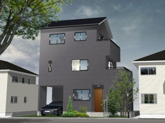 【完成予想図】 | 右京区嵯峨苅分町　建築条件付 | 外観イメージパース