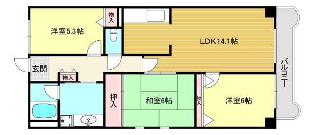 【間取り】 | ドミールタワー幸大