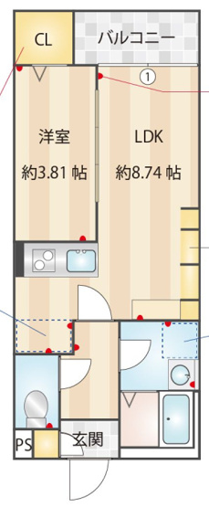 【間取り】 | プレステージ箱崎 | 現況優先。