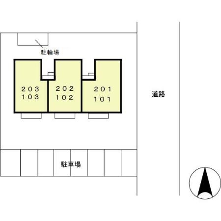 アビタシオンの駐車場