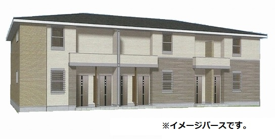 岡山市南区彦崎のアパートの外観|イメージパース
