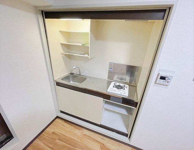 1口ガスコンロ付きのキッチンです