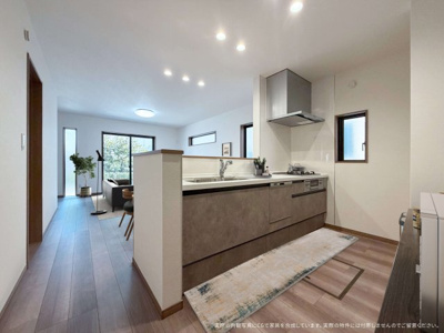 【キッチン】 | 【キッチン　CG家具設置イメージ】
※画像内に含まれる家具家電はCGで設置したイメージです。実際の物件には付帯付帯しません。