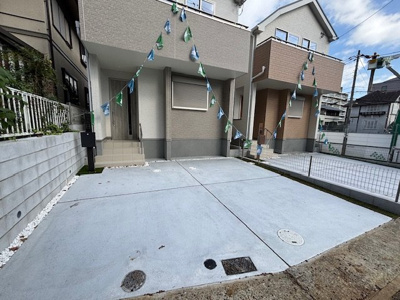 【前面道路含む現地写真】 | 神戸市須磨区北落合6丁目　新築戸建1号棟　仲介手数料無料！ | 前面道路含む現地写真です