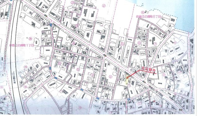 下関市彦島江の浦四丁目（ロードサイド店舗）の地図