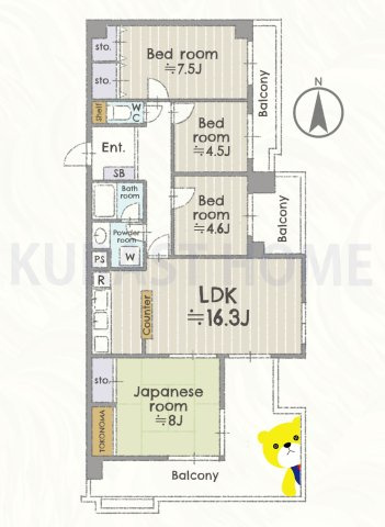 ルミエール葛野大路　2階の間取り