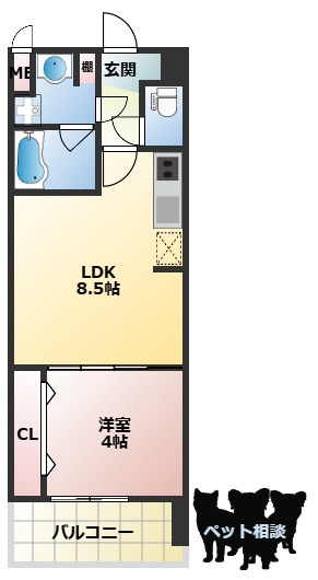 スプランディッド難波SOUTHの間取り