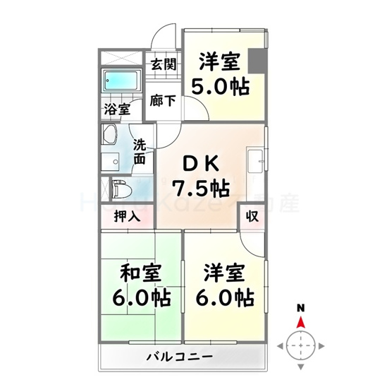 【間取り】 | 中根ヒルズ【名古屋市賃貸・南向き】