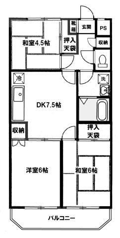 西東京市泉町２丁目の賃貸マンションの間取り